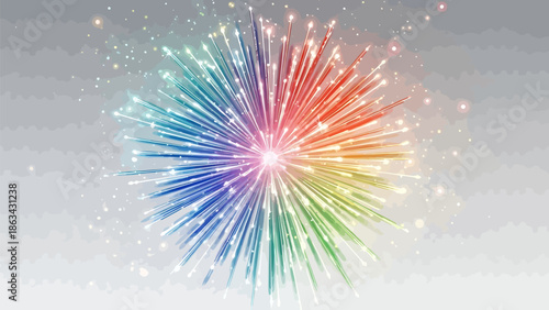 Vibrant rainbow explosion of colorful lights and energy