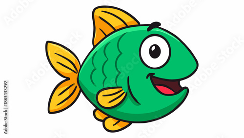 Cute Cartoon Fish Vector Illustration