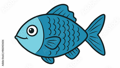 Cute Cartoon Fish Vector Illustration