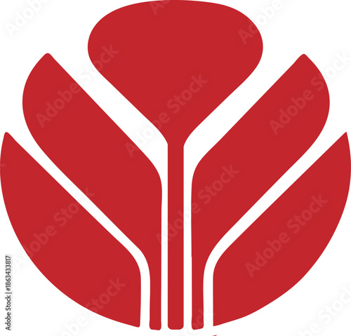 Red heart icon with a romantic ribbon design for Valentine's Day or a wedding card, featuring a 3D vector illustration shape as a symbol of love and celebration for a couple