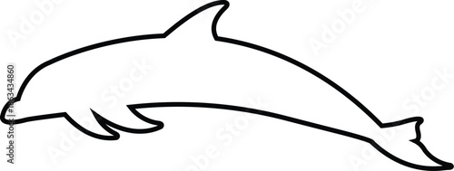 Playful Dolphin Silhouette Vector Outline for Marine Life Conservation, Ocean Wildlife Education, Tropical Vacation Travel Branding, and Aquatic Animal Theme Design Projects.