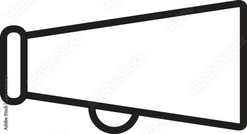Minimalist Black Outline Illustration of a Megaphone Icon for Communication, Marketing, and Announcement Concepts Isolated on a Plain White Background, Simple Vector Line Art Style bullhorn.