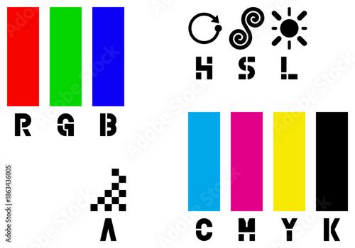 RGB-CMYK-HSLA