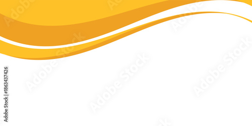 Abstract Orange and Yellow Wavy Shapes Border on White. Suit for banner, web, brochure, pamflet and presentation