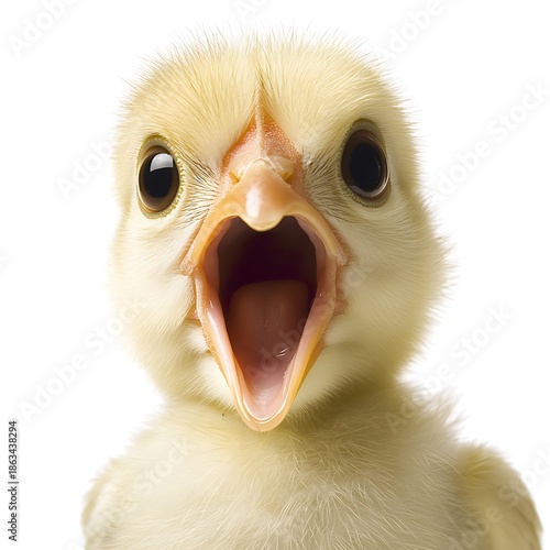 Adorable Baby Chick with Open Mouth