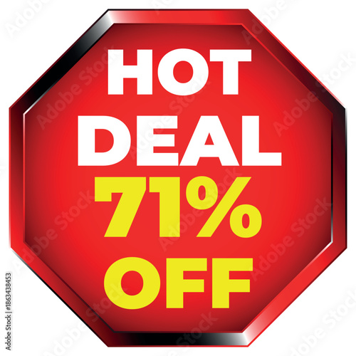 Hot Deal 71 Percent Off Red Octagon Sale Sign discount offer