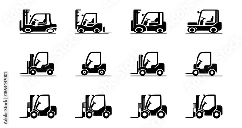 Forklift icon or forklift truck icon vector isolated. Best forklift icon for forklift symbol needs, warehousing, distribution processes and others