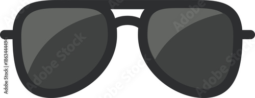 Stylish dark aviator sunglasses icon, perfect for summer fashion, travel, and vacation-themed designs, offering sun protection and a cool, modern look