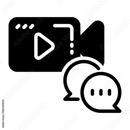 video call icon, glyph icon style