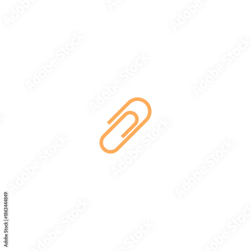 Simple orange paperclip icon for attachment and organization needs