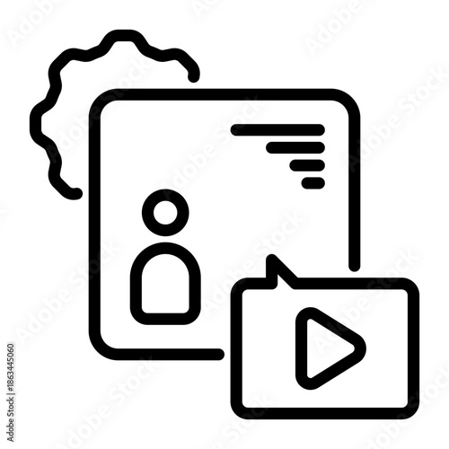 monitor icon, line icon style