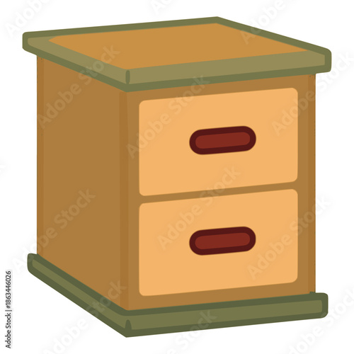 file cabinet document storage decoration flat color vector illustration template design