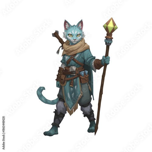 3D cartoon vector illustration of a fantasy knight holding a sword and shield
