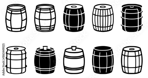 Barrel vector icon art illustration silhouette