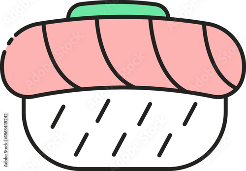 Sushi Icon Delicious Japanese Food Illustration, Ideal for Menus and Culinary Projects