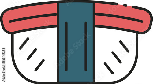 Sushi Icon A Stylized Illustration of Traditional Japanese Cuisine