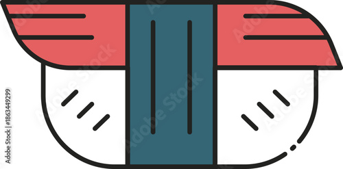 Stylized Sushi Graphic Asset A Contemporary Vector Icon for Japanese Food and Culinary Digital Designs