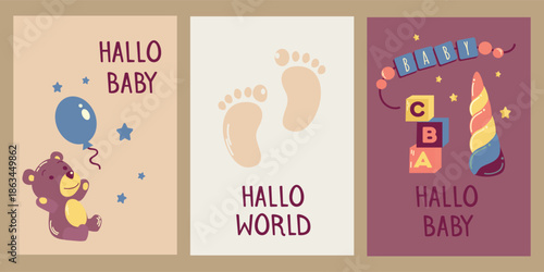 Hallo Baby Cards Banner Poster 2
