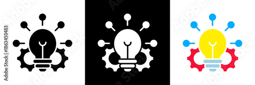 Invention Icon Set Glyph vector Illustration 