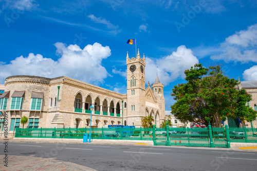 Parliament Building and Museum on Broad Street in historic city center of Bridgetown, Barbados. Historic Bridgetown and its Garrison is a UNESCO World Heritage Site.