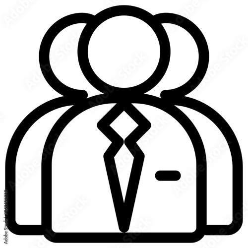 Vector illustration of business professionals in a simple line art style