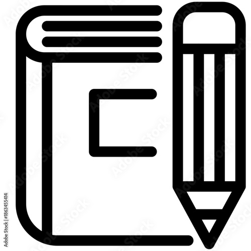 Document and pencil illustration on a clean background