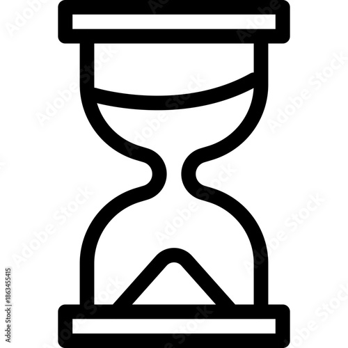 An hourglass illustration on a white background showcasing the flow of time from top to bottom