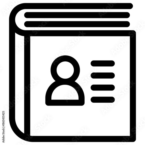 A person profile graphic icon on a document interface