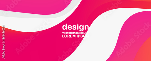 Minimalist Banner Abstract Colorful Wave Background with Pink Magenta and Orange Gradient. Suit for banner, web, brochure, pamflet and presentation
