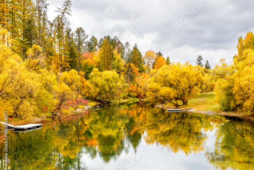 Wallpaper Mural autumn on the Whitefish River in northwest Montana Torontodigital.ca