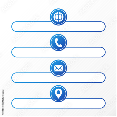 Modern Contact Information Fields with Blue Gradient Icons