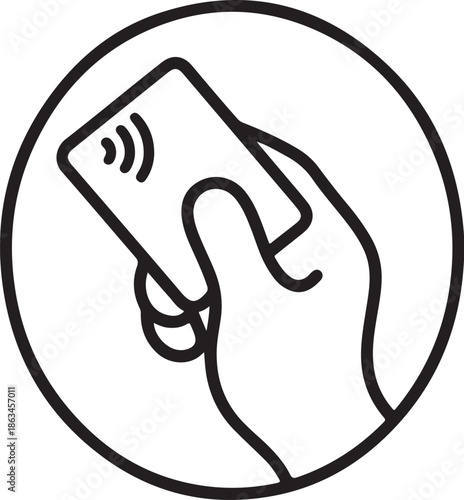 A hand holding a contactless payment card