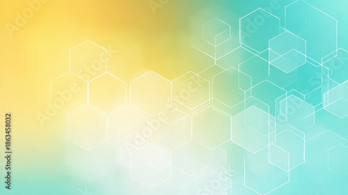 Abstract soft gradient background with cyan and yellow tones on blurred background