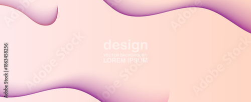 Soft Abstract Gradient Wave Background in Peach and Purple Pastel Tones. Modern Trendy design in Vector Illustration