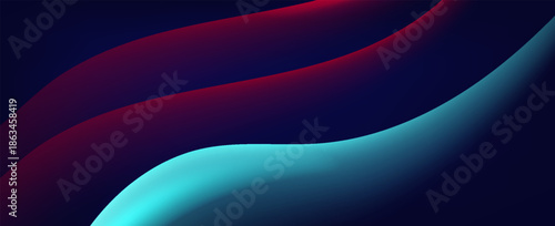 Abstract Neon Light Wave Background with Blue and Red Gradient Glow. Suit for banner, web, brochure, pamflet and presentation