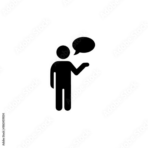 Human Figure Talking with Speech Bubble