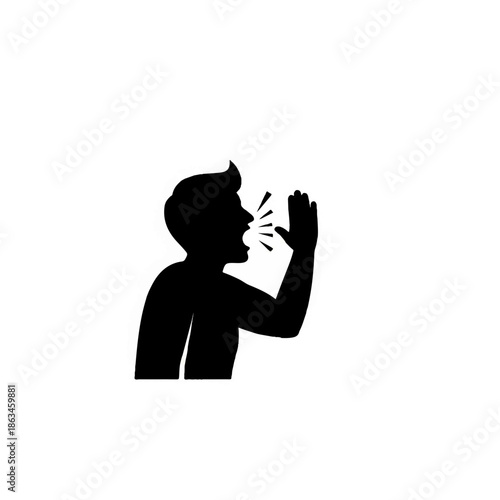 Silhouette of a person shouting