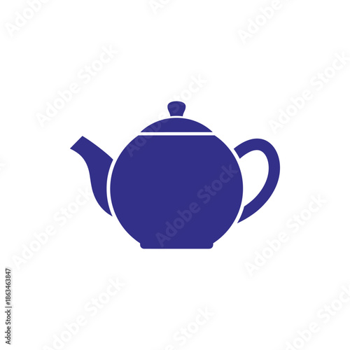 Stylish conceptual blue teapot illustration, an iconic symbol of hospitality and relaxation, ideal for various design projects, brewing hot drinks with traditional charm and contemporary appeal