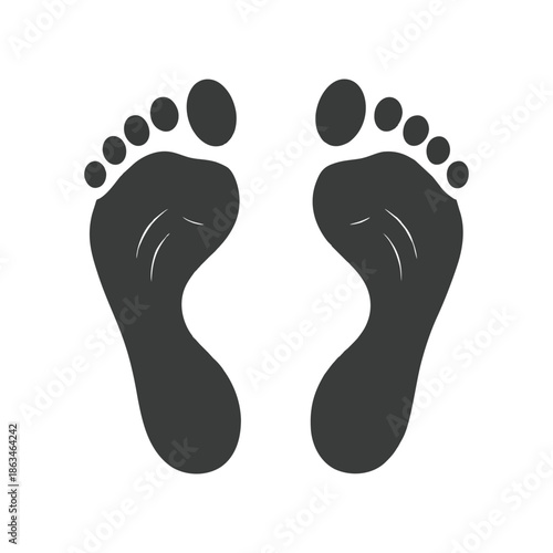 Simple Graphic Illustration of Two Human Footprints Soles
