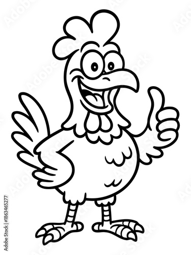 Thumbs Up Chicken: A cheerful chicken with a bright smile gives a thumbs up, conveying a message of approval and positivity. 