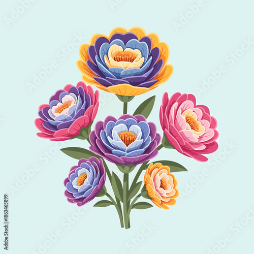 Colorful Floral Bouquet Illustration