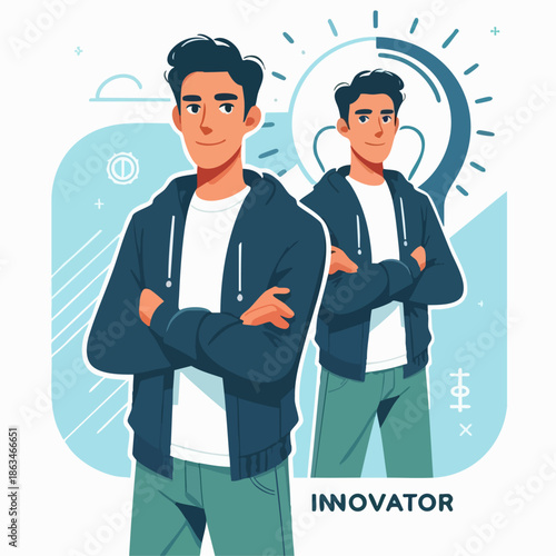 Startup innovator character vector