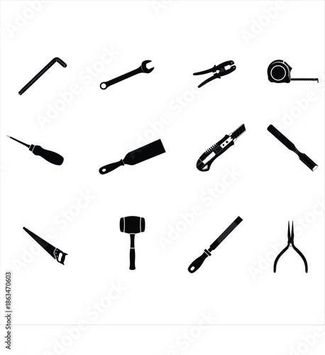 Collection of various hand tools and equipment