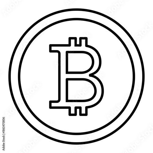 bitcoin line icon with editable stroke