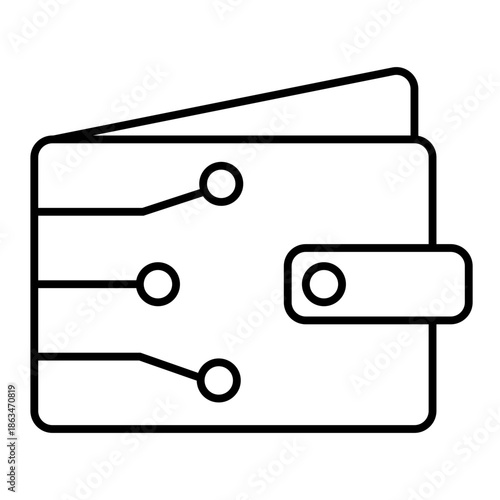 digital wallet line icon with editable stroke