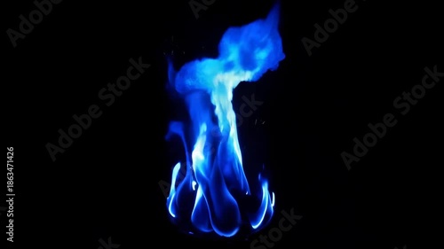 blue flame on black
