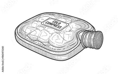 Ice pack for injuries in square shape with textured surface, reusable ice pack for injury