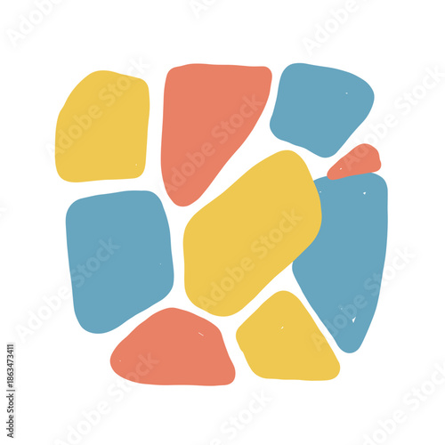 Colorful abstract shapes in a playful design for children's learning  