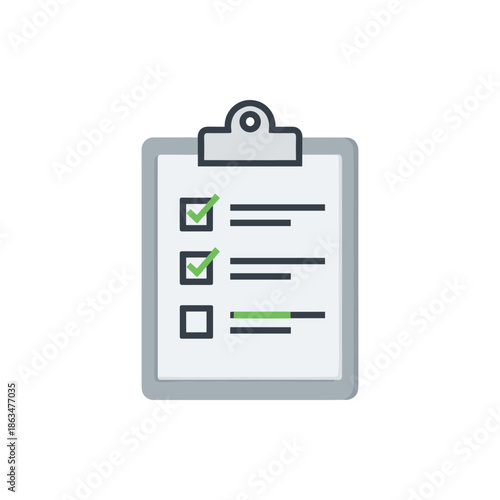 Clipboard with a Checklist Showing Completed Tasks and Progress Bars Indicating Completion