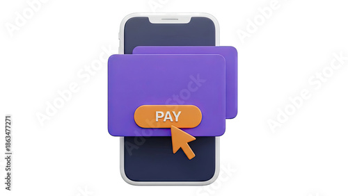 Smartphone payment with PAY button and cursor